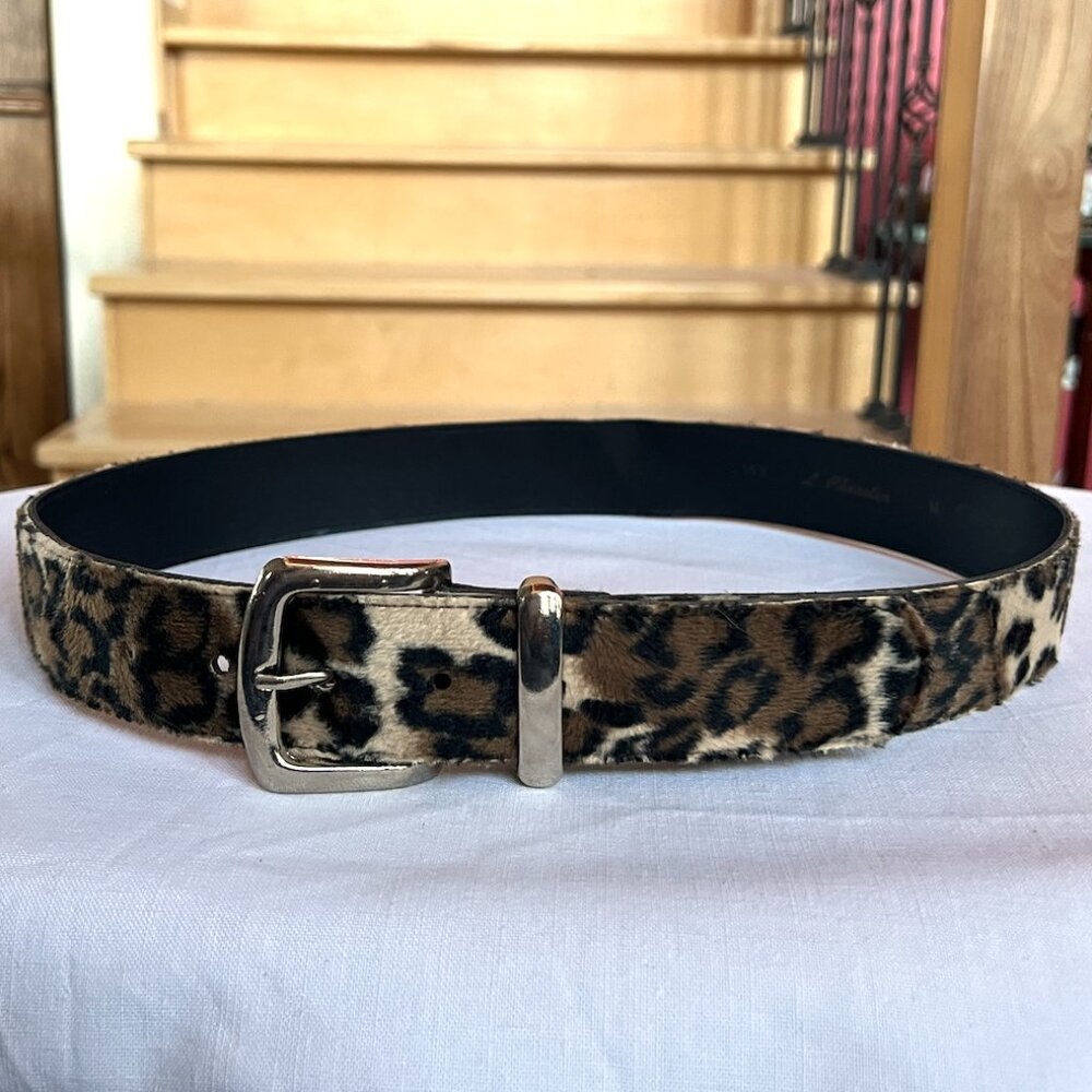 Leopard Spots Fuzzy Material Belt Medium L. Chessler